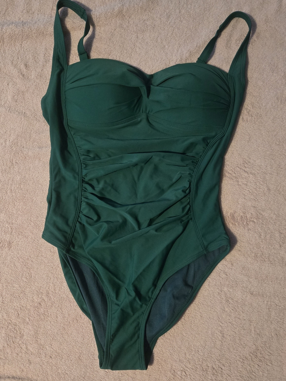 Classic Deep Green One-Piece Swimsuit NWT